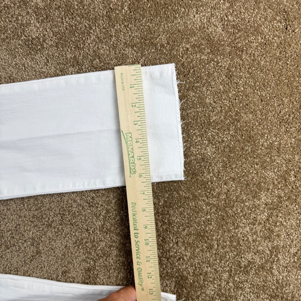Good American Good Legs Straight White High Rise Raw Hem Jeans 2/26 $99 NEW - Picture 6 of 16